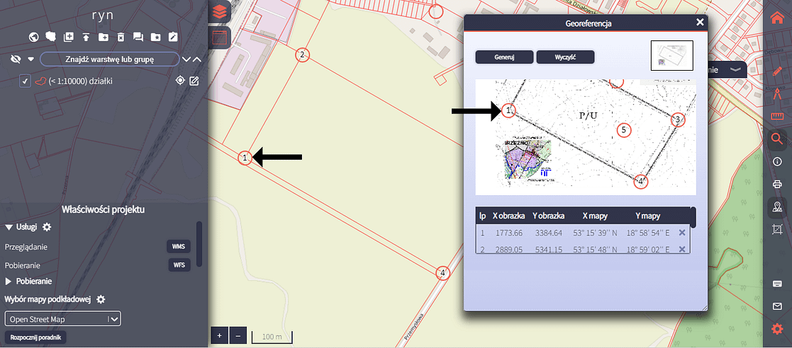 Punkty styku georeferencja